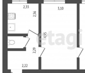 2-комн, 41кв м, этаж 2/2 Кедровый проезд, 2