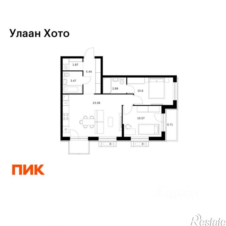 2-комн квартира в новом доме Улан-Удэ, улица Шмидта, 37А