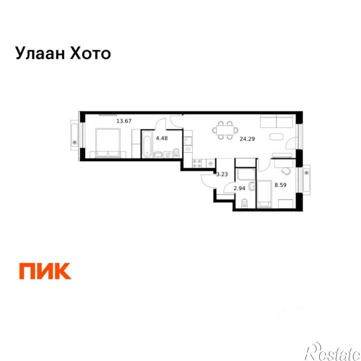 2-комн квартира в новом доме Улан-Удэ, улица Шмидта, 37А