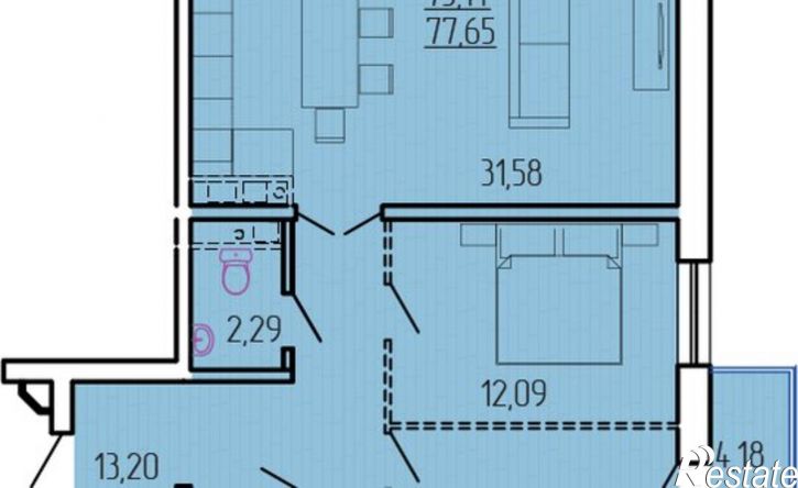 3-комн квартира в новом доме Улан-Удэ, 129-й микрорайон